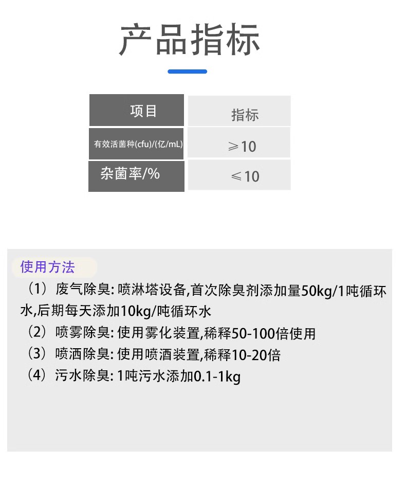 微生物除臭剂产品参数